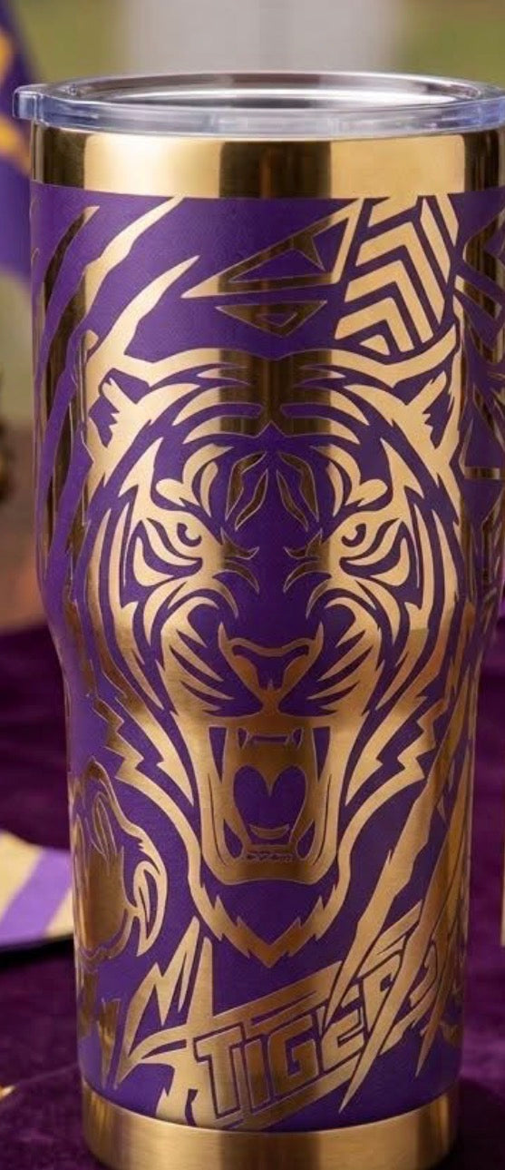 Custom Lasered LSU Tumbler