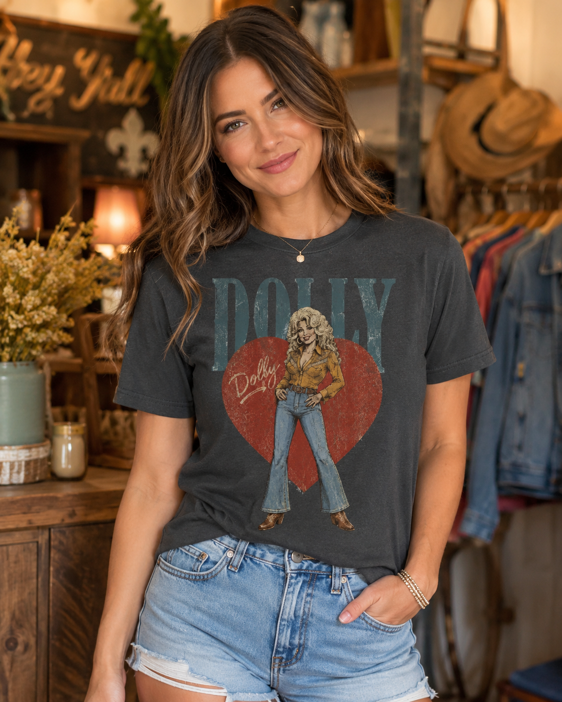 Dolly Retro Country Heart Graphic Tee