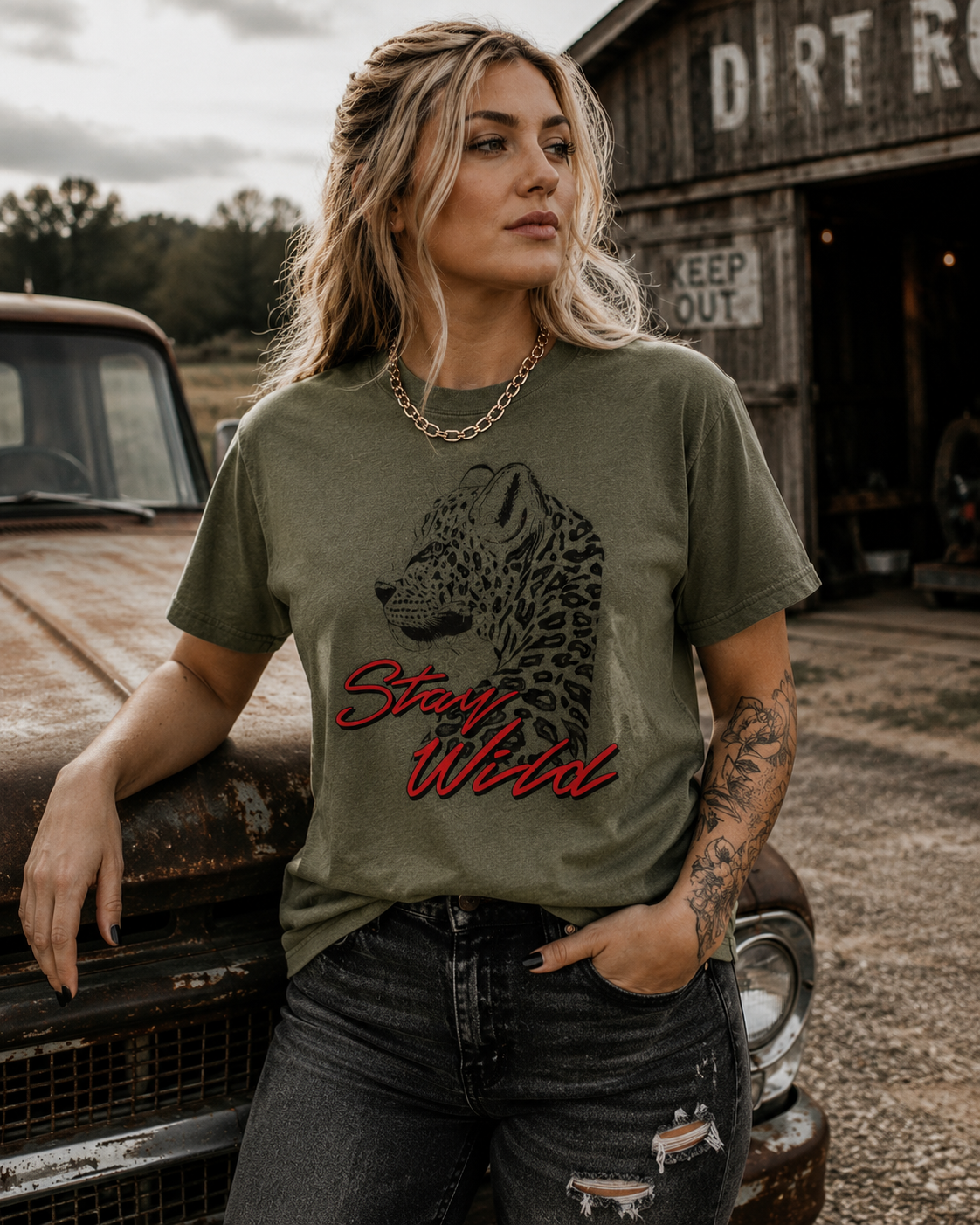 Stay Wild Leopard Tee