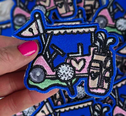 Blue & Pink Golf Cart Patch