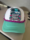 Beach Vibes Trucker Hat W/ Chain