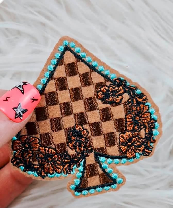 Checkered Spade Patch