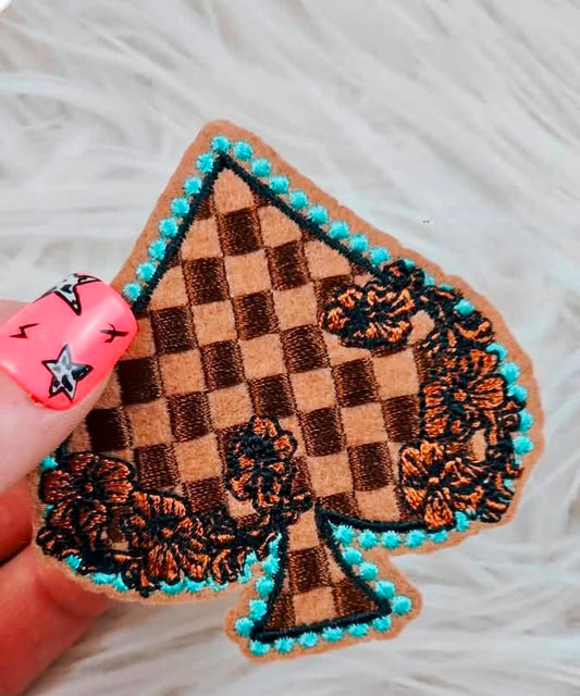 Checkered Spade Patch
