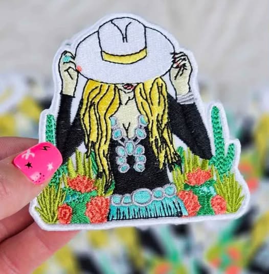 Blonde Cowgirl Patch