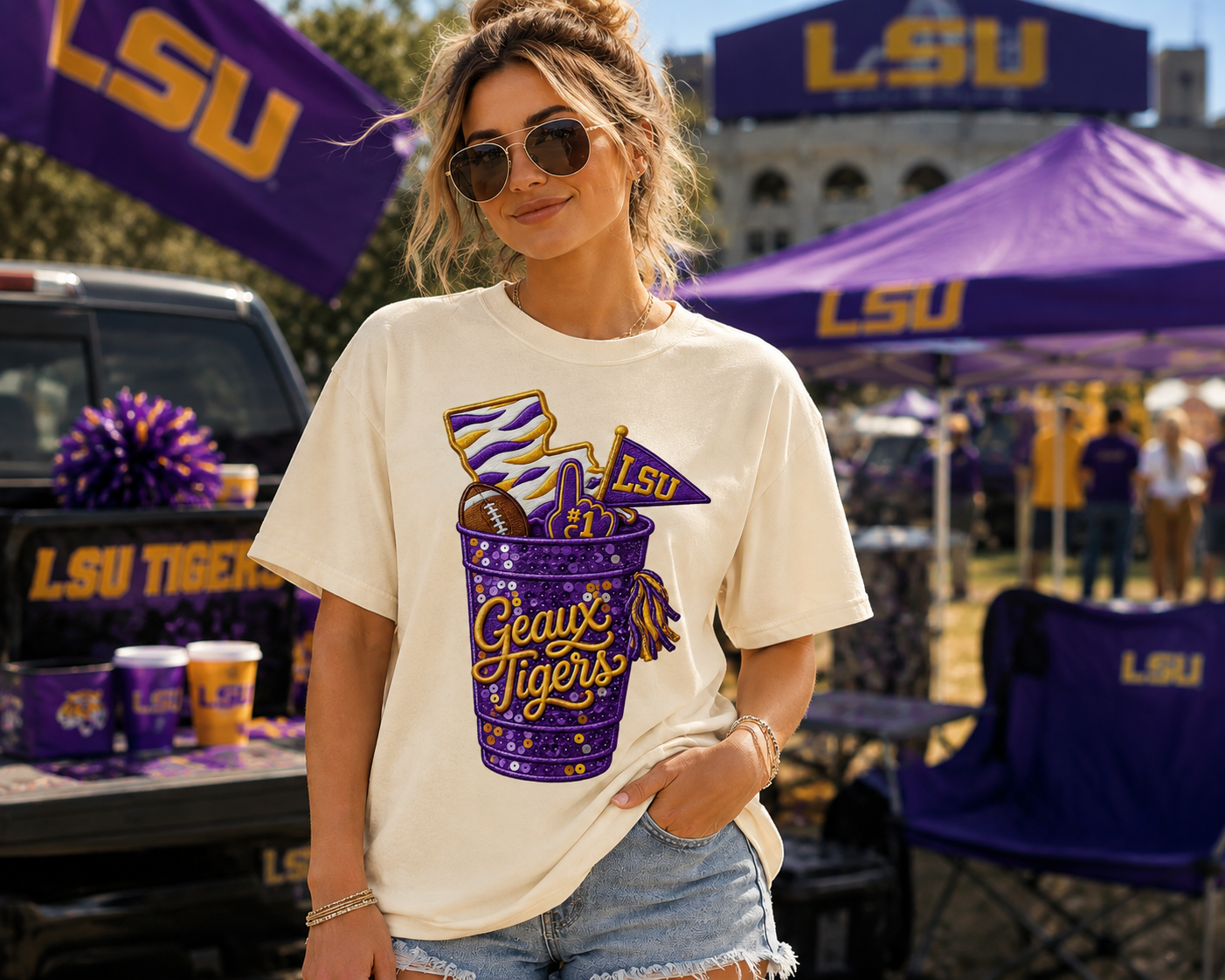 Geaux Tigers Cup Game Day Tee