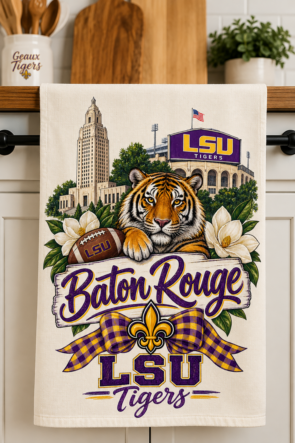 Geaux Tigers Kitchen Tea Towel