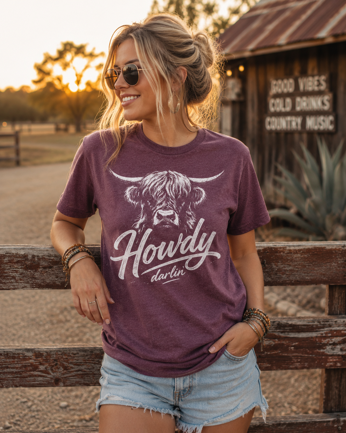 Howdy Darlin' Highland Cow Tee
