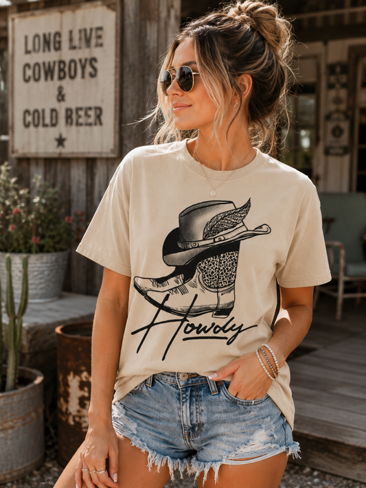 Howdy Cowboy Boot Tee