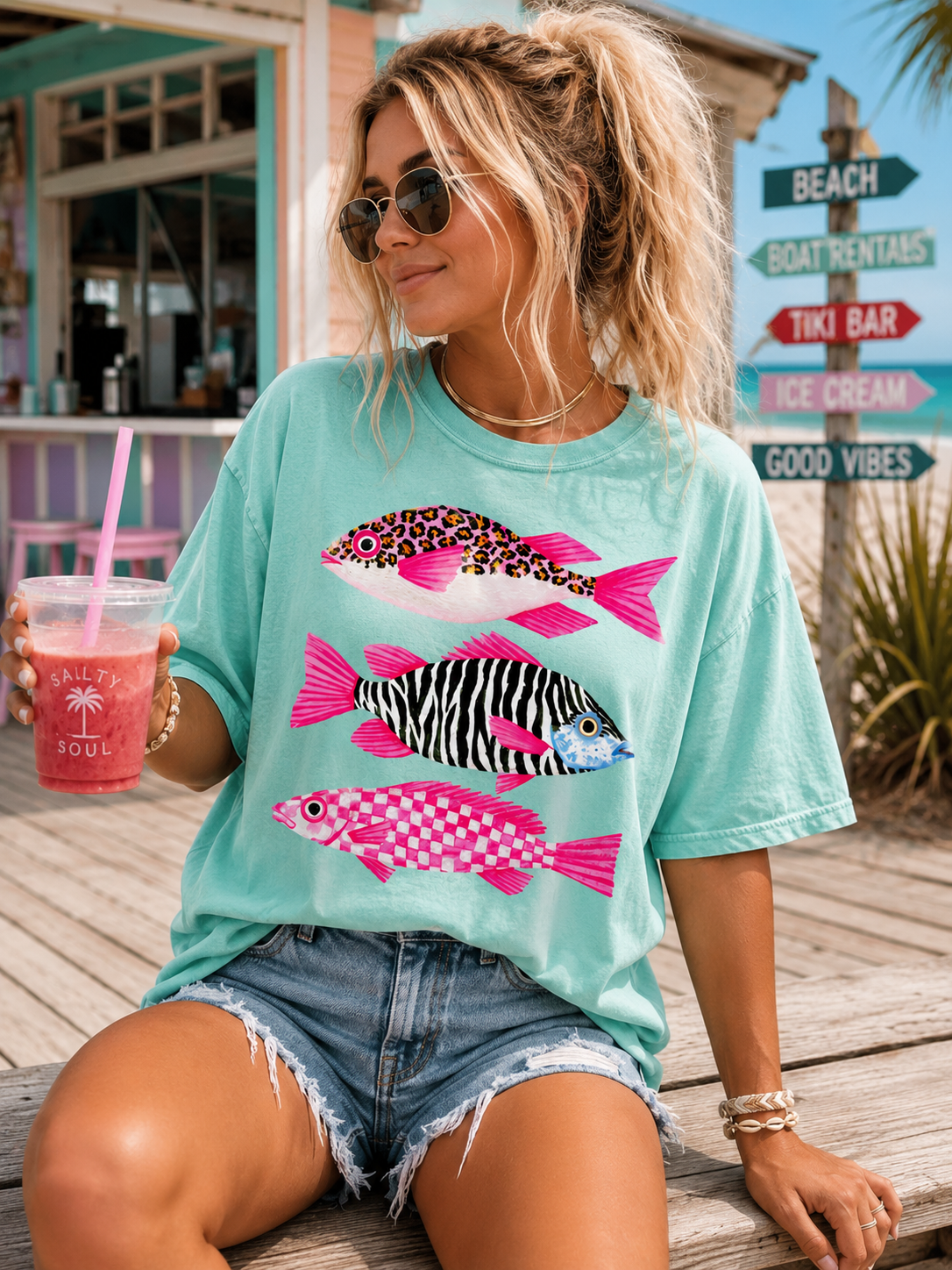 Coastal Fish Patter Tee