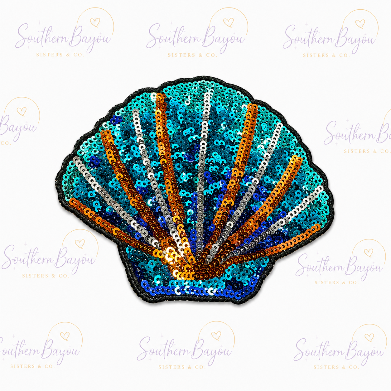 Blue Sequin Sea Shell Patch