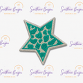 Turquoise Leopard Star Patch