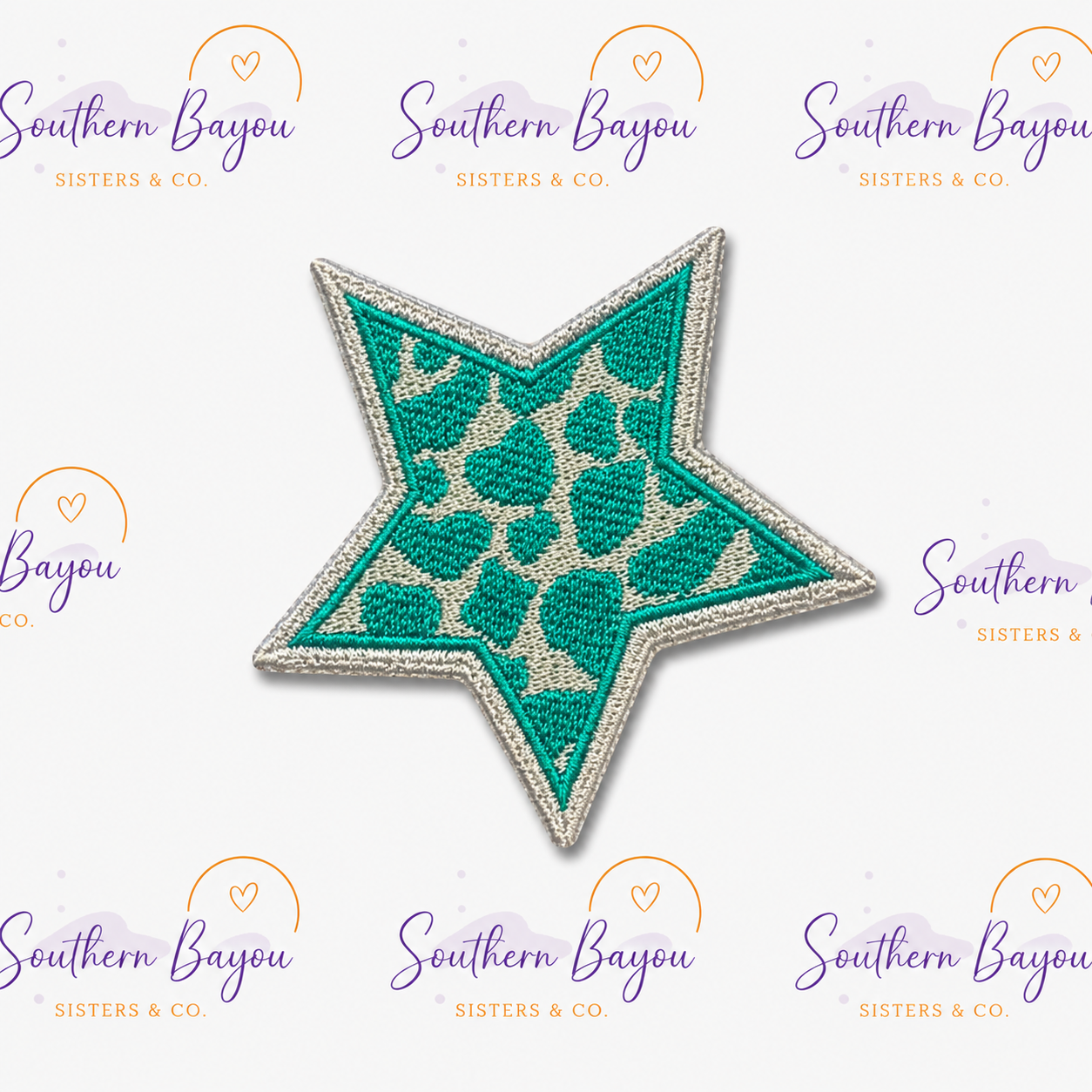 Turquoise Leopard Star Patch