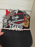 High Maintenance & Feral Trucker Hat with chain