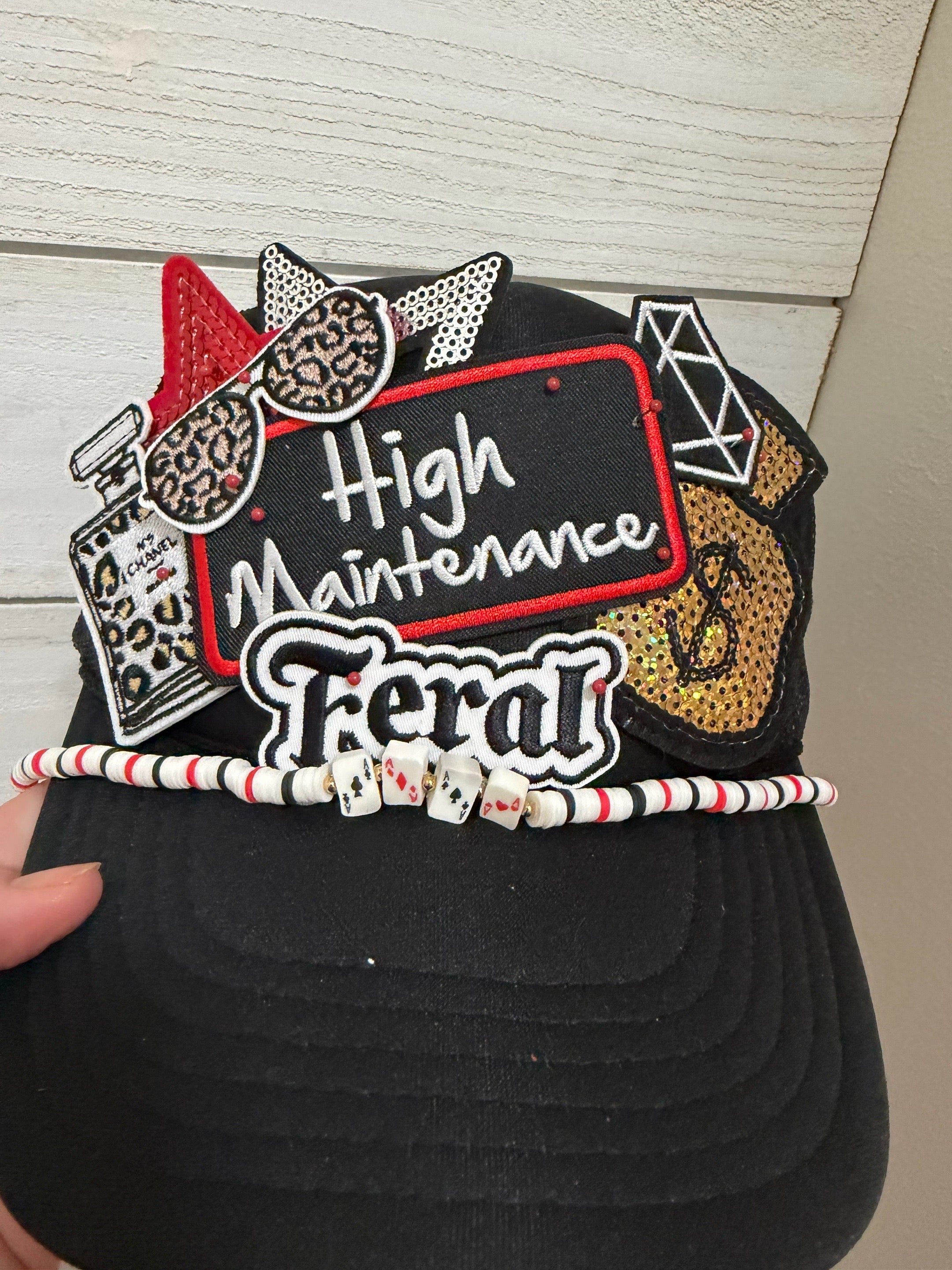 High Maintenance & Feral Trucker Hat with chain
