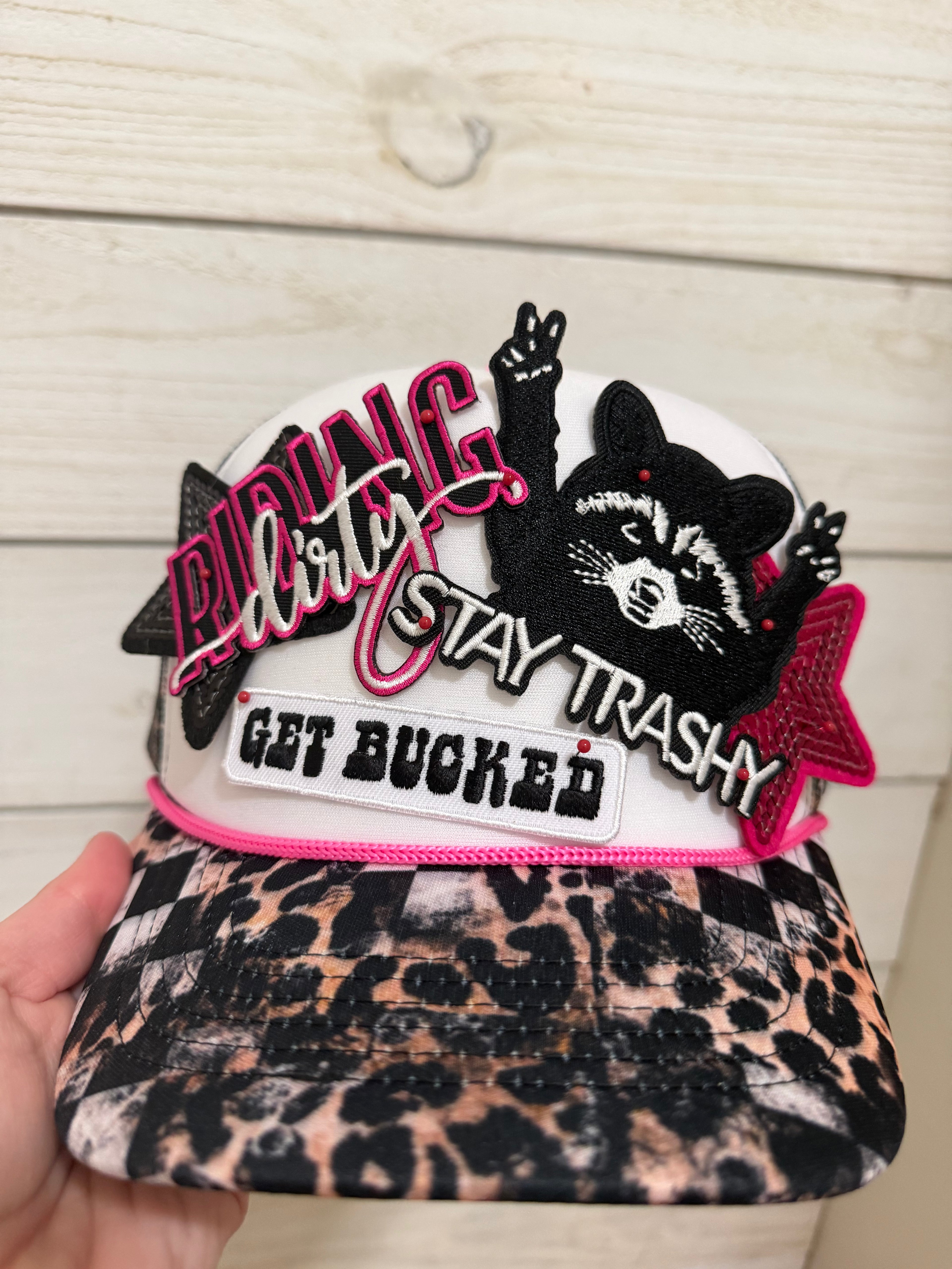 Stay Trashy & Riding dirty trucker hat