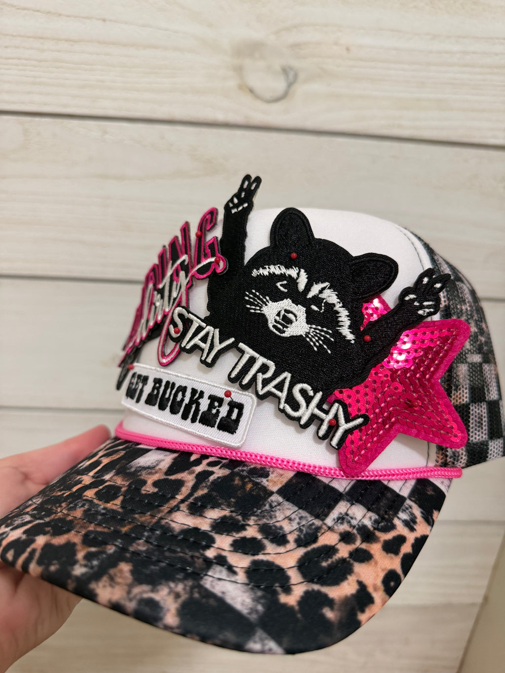 Stay Trashy & Riding dirty trucker hat