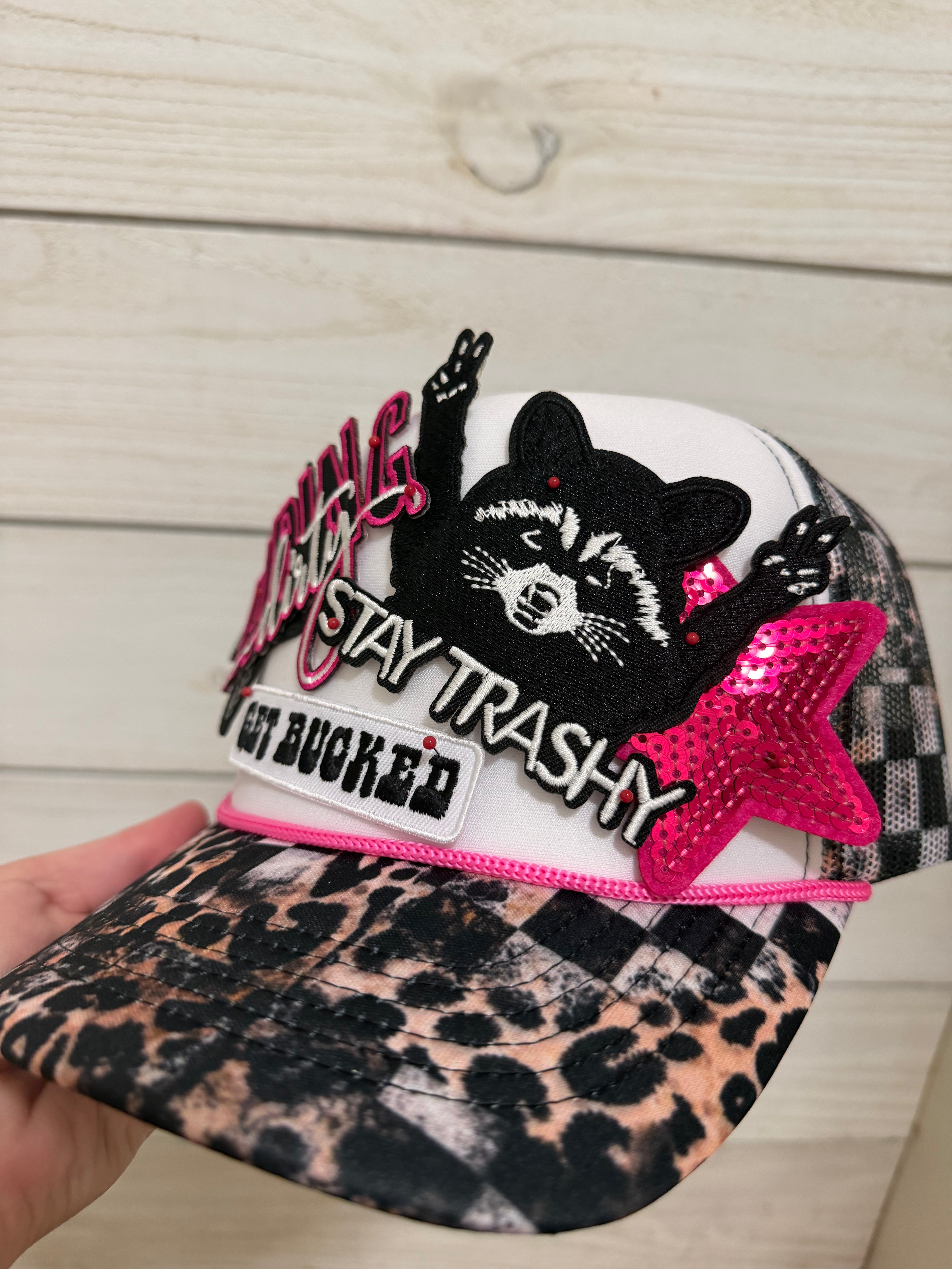 Stay Trashy & Riding dirty trucker hat