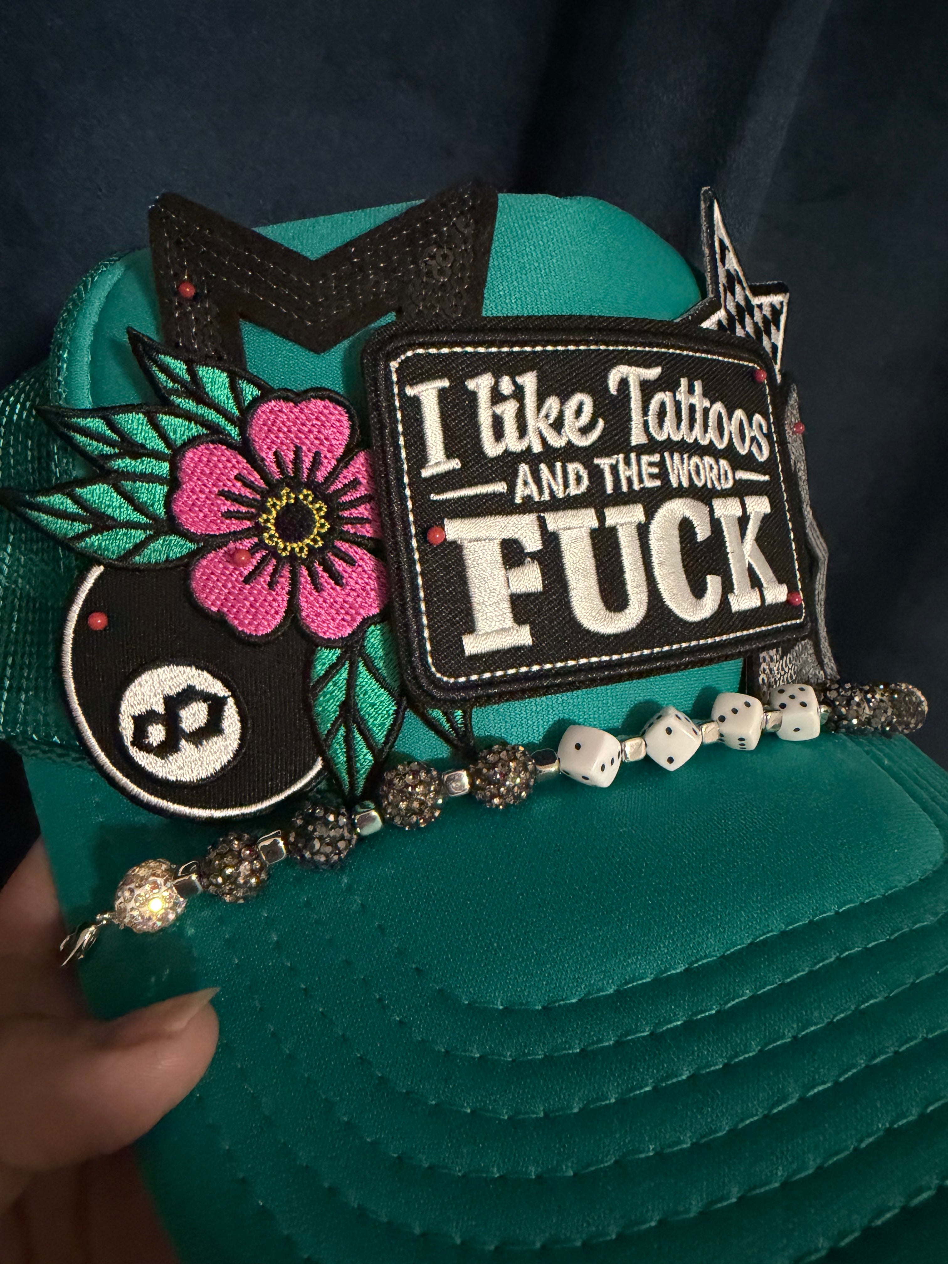 I Like Tattoos & The Word F$&k Trucker Hat & Chain