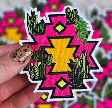 Pink Cactus Aztec Patch