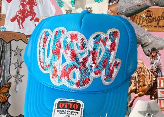 Tricolor Red, white, and a lil’ feral Trucker Hat✨