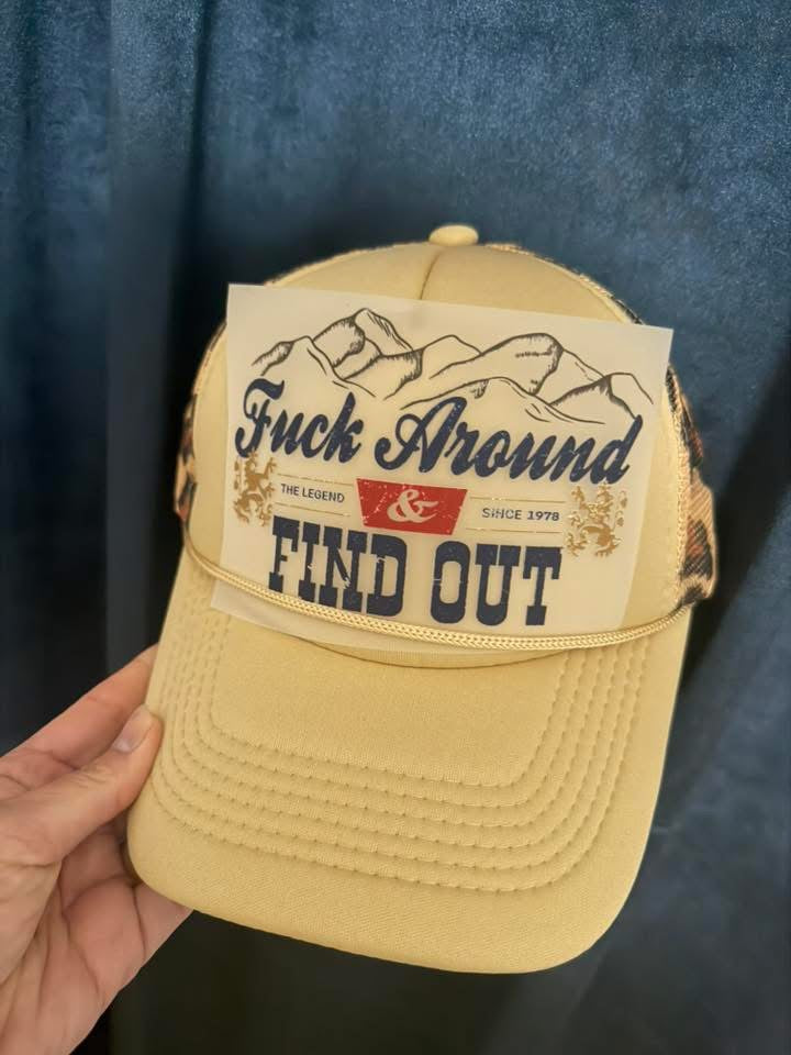 F Around and Find Out Leopard Trucker Hat